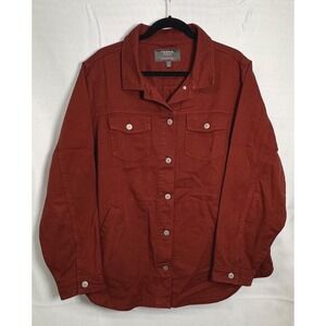 Women's Rust Red Shacket Size 2 2X Plus Snap Front Boho Torrid